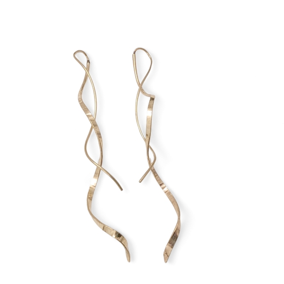 SPIRAL RIBBON Gold Earrings Vintage 3